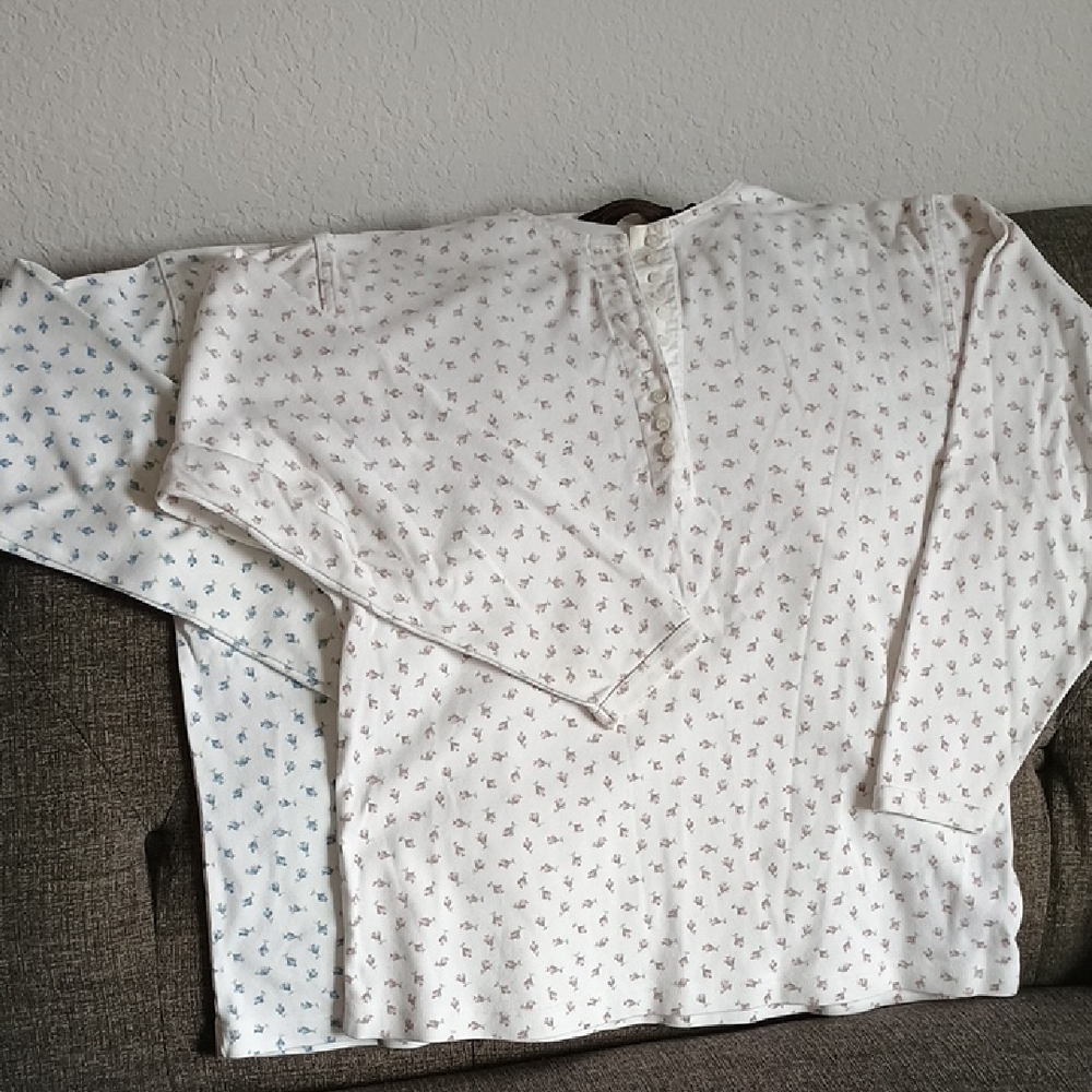 Vintage Eddie Bower Floral Henley Shirts